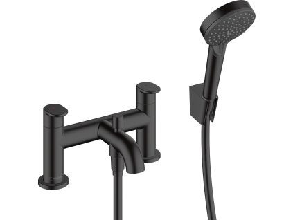 Hansgrohe Vernis Blend 2-otvorová baterie na okraj vany s přepínacím ventilem a ruční sprchou Vernis Blend Vario, matná černá 71461670