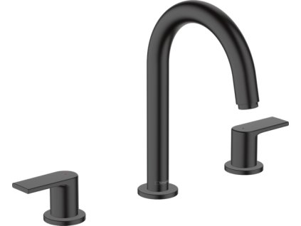 Hansgrohe Vernis Shape 3-otvorová umyvadlová armatura s odtokovou soupravou s táhlem, matná černá 71563670