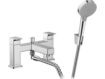 Hansgrohe Vernis Shape 2-otvorová baterie na okraj vany s přepínacím ventilem a ruční sprchou Vernis Blend Vario, chrom 71462000