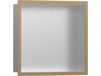 Hansgrohe XtraStoris Individual Výklenek do stěny kartáčovaná nerezová ocel, s designovým rámem 300/300/100, kartáčovaný bronz 56097140