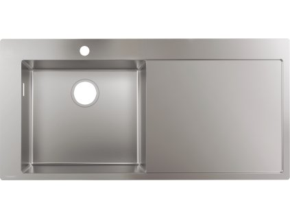 Hansgrohe S71 S716-F450 Vestavný dřez 450 s odkapávací plochou, nerezová ocel, 43331800