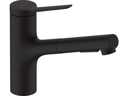 Hansgrohe Zesis M33 páková kuchyňská baterie 150, vytažitelná sprška, 2jet, sBox lite, matná černá 74803670