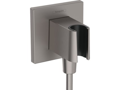 Hansgrohe FixFit E přípojka hadice se sprchovým držákem, kartáčovaný černý chrom 26889340