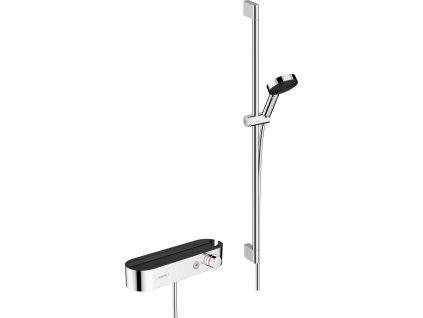Hansgrohe Pulsify Select S Sprchová souprava 105 3jet Relaxation s ruční sprchou, termostatem, sprchovou tyčí 90 cm, jezdcem a sprchovou hadicí, chrom 24270000