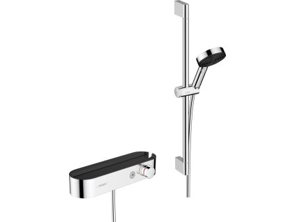 Hansgrohe Pulsify Select S Sprchová souprava 105 3jet Relaxation s ruční sprchou, termostatem, sprchovou tyčí 65 cm, jezdcem a sprchovou hadicí, chrom 24260000