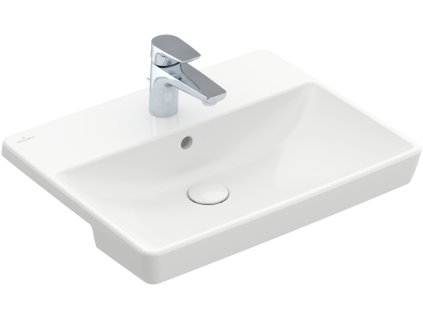 Villeroy & Boch AVENTO - Polozapuštěné umyvadlo, 550x440x145 mm, s přepadem, bílá alpin 4A065501