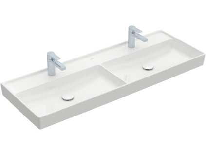 Villeroy & Boch Collaro - Dvojumyvadlo na skříňku 1300x470 mm, bez přepadu, alpská bílá CeramicPlus 4A34D1R1