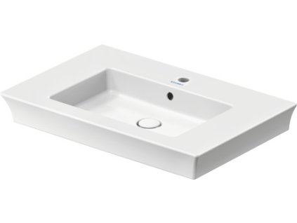 Duravit White Tulip - Umyvadlo do nábytku s přepadem 750x490mm, 1 otvor na baterii, Push-Open ventil s keramickou krytkou, bílá 2363750000