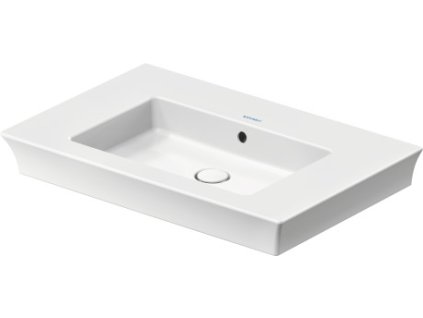 Duravit White Tulip - Umyvadlo do nábytku s přepadem 750x490 mm, bez otvoru na baterii, Push-Open ventil s keramickou krytkou, bílá 2363750060