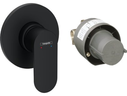 Hansgrohe Rebris S - Páková sprchová baterie pod omítku, sada s tělesem, černá matná 72648670