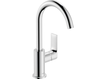 Hansgrohe Rebris E páková umyvadlová baterie 210 s otočným výtokem a odtokovou soupravou s táhlem, chrom 72576000