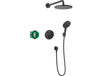 Hansgrohe Raindance S Sprchový systém 240 1 jet PowderRain s termostatem ShowerSelect S, matná černá 27959670