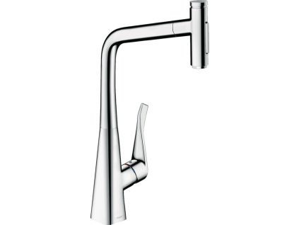 Hansgrohe Metris Select M71 kuchyňská páková baterie 320, vytahovatelná sprška, 2jet, sBox, chrom 73816000