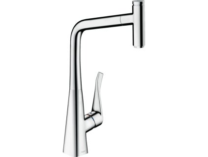 Hansgrohe Metris Select M71 kuchyňská páková baterie 320, vytahovatelný výtok, 1jet, sBox, chrom 73803000