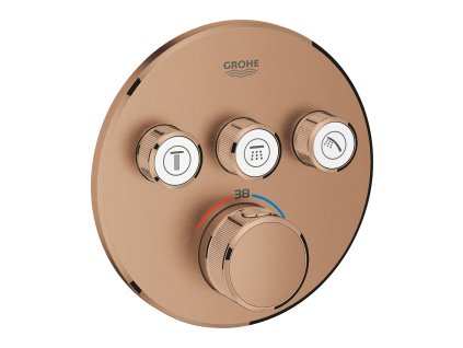 GROHE Grohtherm SmartControl - Termostat pro podomítkovou instalaci s třemi ventily, kartáčovaný Warm Sunset 29121DL0