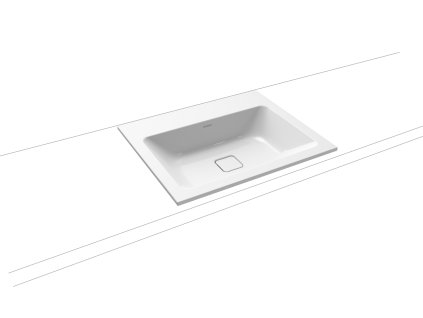 Kaldewei Cono - Zápustné umyvadlo 600x500 mm, bez přepadu, bez otvoru na baterii, Perl-effekt, alpská bílá 901606003001