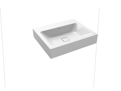 Kaldewei Cono - Umyvadlo na zeď 600x500 mm, bez přepadu, bez otvoru pro baterii, Perl-effekt, alpská bílá 902506003001
