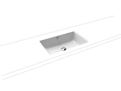 Kaldewei Puro - Vestavné umyvadlo 600x385 mm s přepadem, bez otvoru na baterii, Perl-effekt, alpská bílá 901006003001