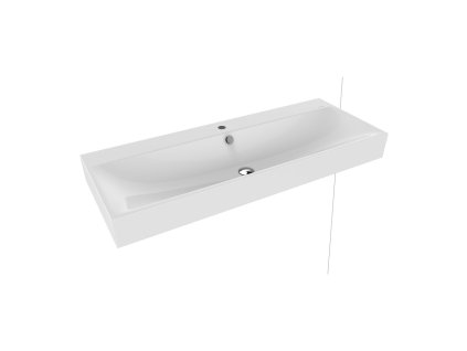 Kaldewei Silenio - Umyvadlo na zeď 1200x460 mm, 1 otvor pro baterii, s přepadem, Perl-effekt, alpská bílá 904506013001