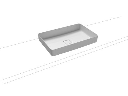 Kaldewei Miena - Umyvadlová mísa bez přepadu, 580x380 mm, bez otvoru pro baterii, Perl-effekt, alpská bílá 909606003001