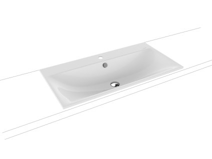 Kaldewei Silenio - Umyvadlo zápustné 900x460 mm, AD, 1 otvor pro baterii, s přepadem, Perl-effekt, alpská bílá 907806013001