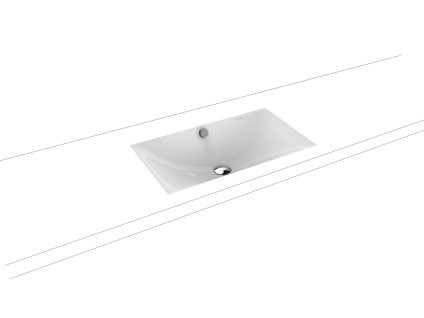 Kaldewei Silenio - Vestavné umyvadlo 634x391 mm s přepadem, bez otvoru pro baterii, Perl-effekt, alpská bílá 906006003001