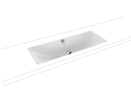 Kaldewei Silenio - Vestavné umyvadlo 934x391 mm s přepadem, bez otvoru pro baterii, Perl-effekt, alpská bílá 906106003001