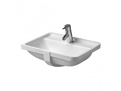 Duravit Starck 3 - Vestavěné umyvadlo, 1 otvor pro armaturu propíchnutý, 490 x 365 mm, bílé 0302490000