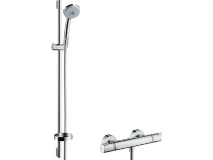Hansgrohe Croma 100 Multi sprchová souprava na stěnu s termostatem Ecostat Comfort a sprchovou tyčí 90 cm, chrom 27085000