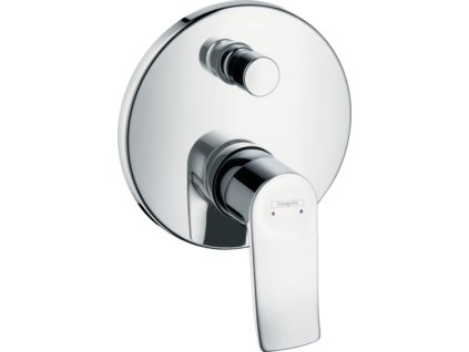 Hansgrohe Metris Páková vanová baterie pod omítku, se zabudovanou bezpečnostní kombinací podle EN1717, chrom 31487000