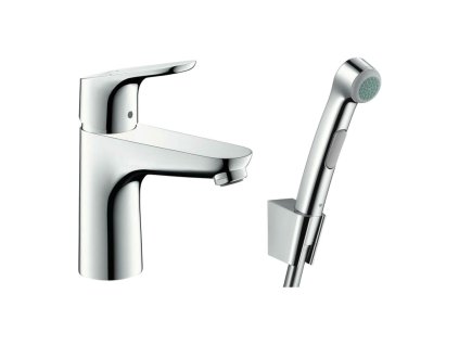 Hansgrohe Focus Páková umyvadlová baterie 100 s ruční sprchou Bidette a sprchovou hadicí 160 cm, chrom 31927000