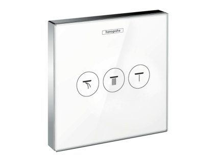 Hansgrohe ShowerSelect Glass Ventil pod omítku pro 3 spotřebiče, bílá/chrom 15736400