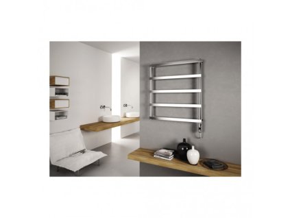 Cordivari Alessandra Electric - Radiátor elektrický 600x530 mm s ručním zapnutím/vypnutím, leštěná nerez 3581680400002