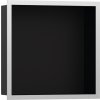 Hansgrohe XtraStoris Individual - Výklenek do zdi matný černý, s designovým rámem 300x300x100mm, kartáčovaná nerezová ocel 56098800