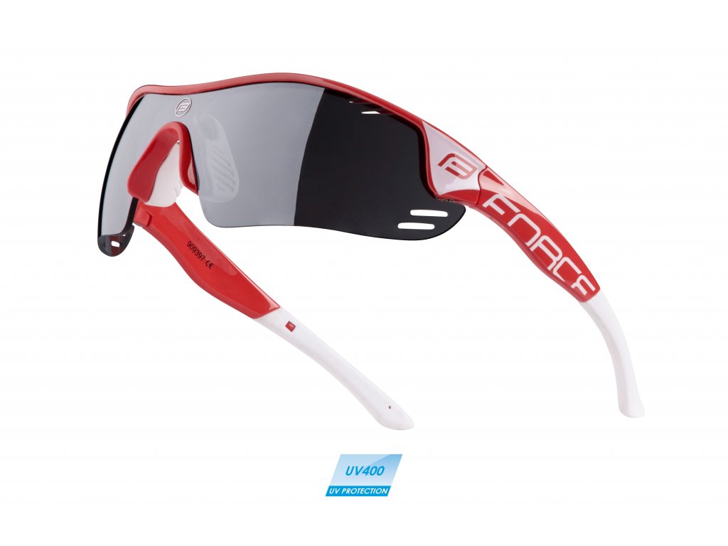 Brýle FORCE RACE PRO červeno-bílé,černé laser sklo