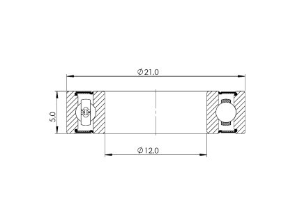 Ložisko kuličkové CB-071 6801 2RS 12x21x5