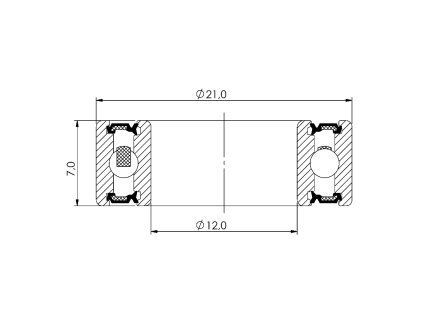Ložisko kuličkové CB-072 63801 2RS 12x21x7