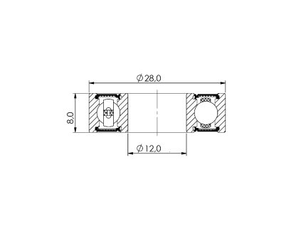 Ložisko kuličkové CB-078 6201 2RS 12x32x10