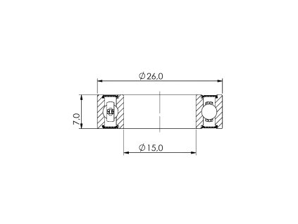 Ložisko kuličkové CB-083 MR15267 2RS 15x26x7