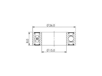 Ložisko kuličkové CB-084 MR15268 2RS 15x26x8