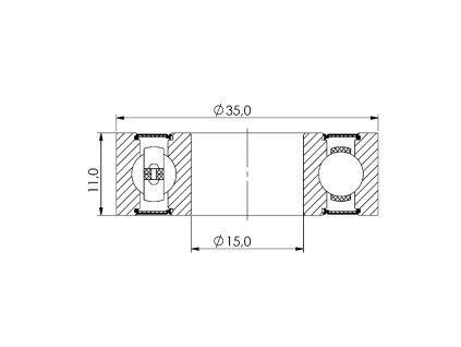 Ložisko kuličkové CB-088 6202 2RS 15x35x11