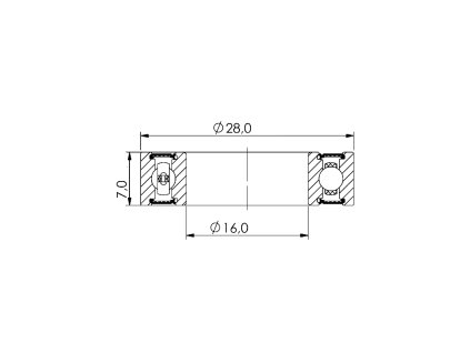 Ložisko kuličkové CB-091 MR16287 2RS 16x28x7