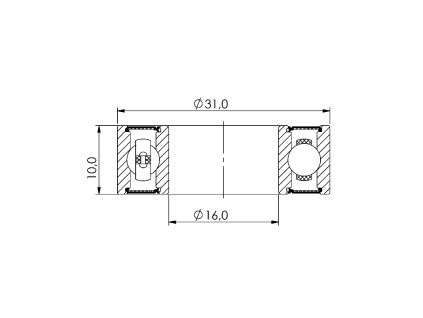 Ložisko kuličkové CB-093 MR163110 2RS 16x31x10