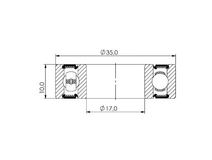 Ložisko kuličkové CB-107 6003 2RS 17x35x10