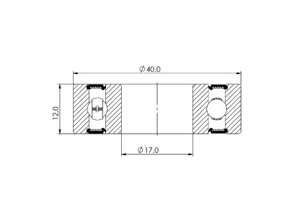 Ložisko kuličkové CB-108 6203 2RS 17x40x12