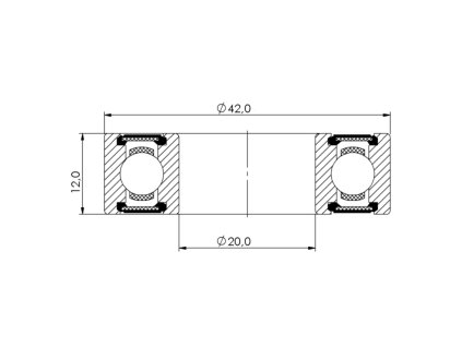 Ložisko kuličkové CB-135 6004 2RS 20x42x12