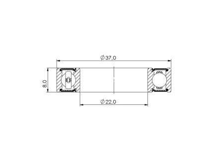 Ložisko kuličkové CB-141 MR22378 2RS 22x37x8