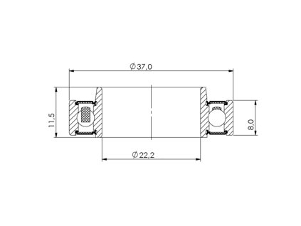 Ložisko kuličkové CB-145 MR22378B 2RS 22x37x8/11.5 (ext.)
