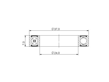 Ložisko kuličkové CB-160 MR24377 2RS 24x37x7