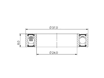 Ložisko kuličkové CB-162 MR24378 2RS 24x37x8